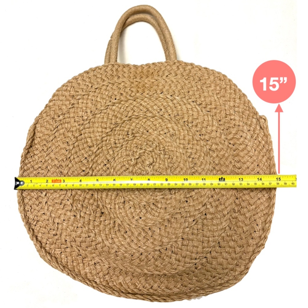 sunflower knit top XL, yellow knit top XL, round straw tote bag - Picture 3 of 12